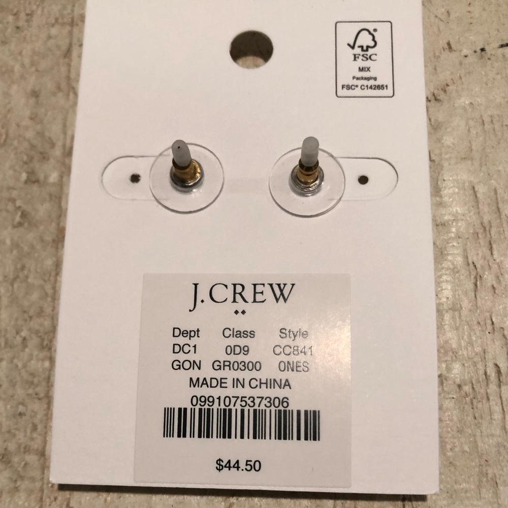 J Crew Crystal Earrings - Green Onyx - Emerald Green - Picture 5 of 5